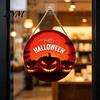 Retro Holiday Party Wall Decoration Halloween Pendant, with Pumpkin And Witch Silhouette, Wooden Decorative Round Hanging Sign Sign, for Home