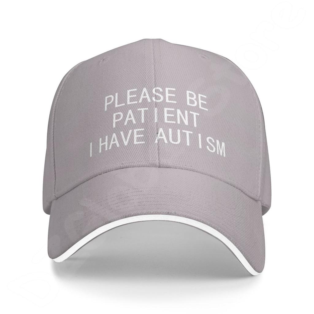 Please Be Patient I Have Autism Letter Casual Washed Cotton Baseball Cap Men Solid Denim Dad Hat Visor Outdoor Trucker Caps