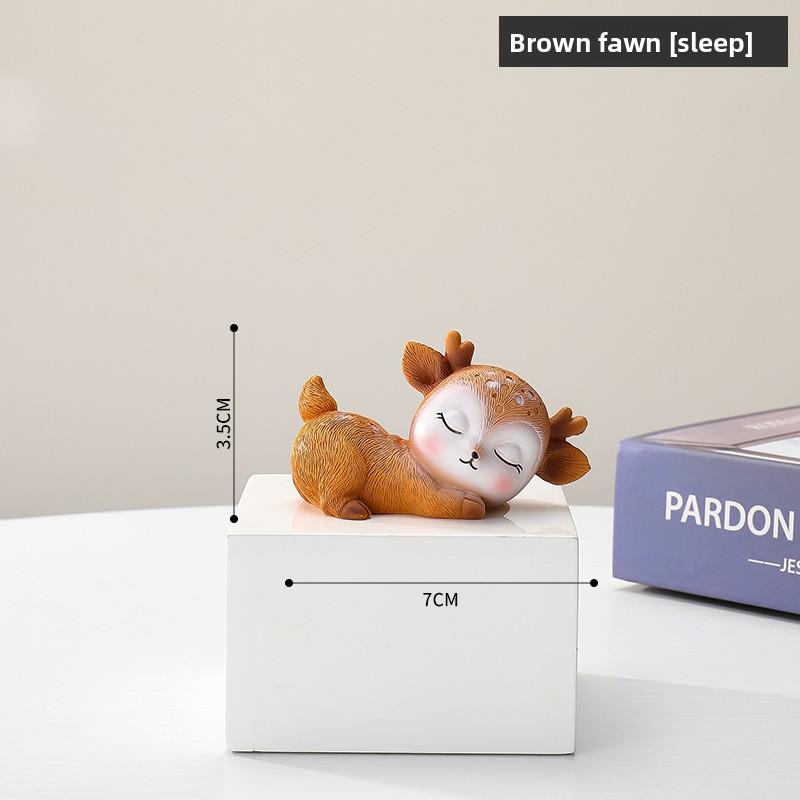 Tang Yi Creative Small Decorative Items for Home Living Room TV Cabinet Entrance Hall Office Desk Cute Deer Decorative Items Arrangement