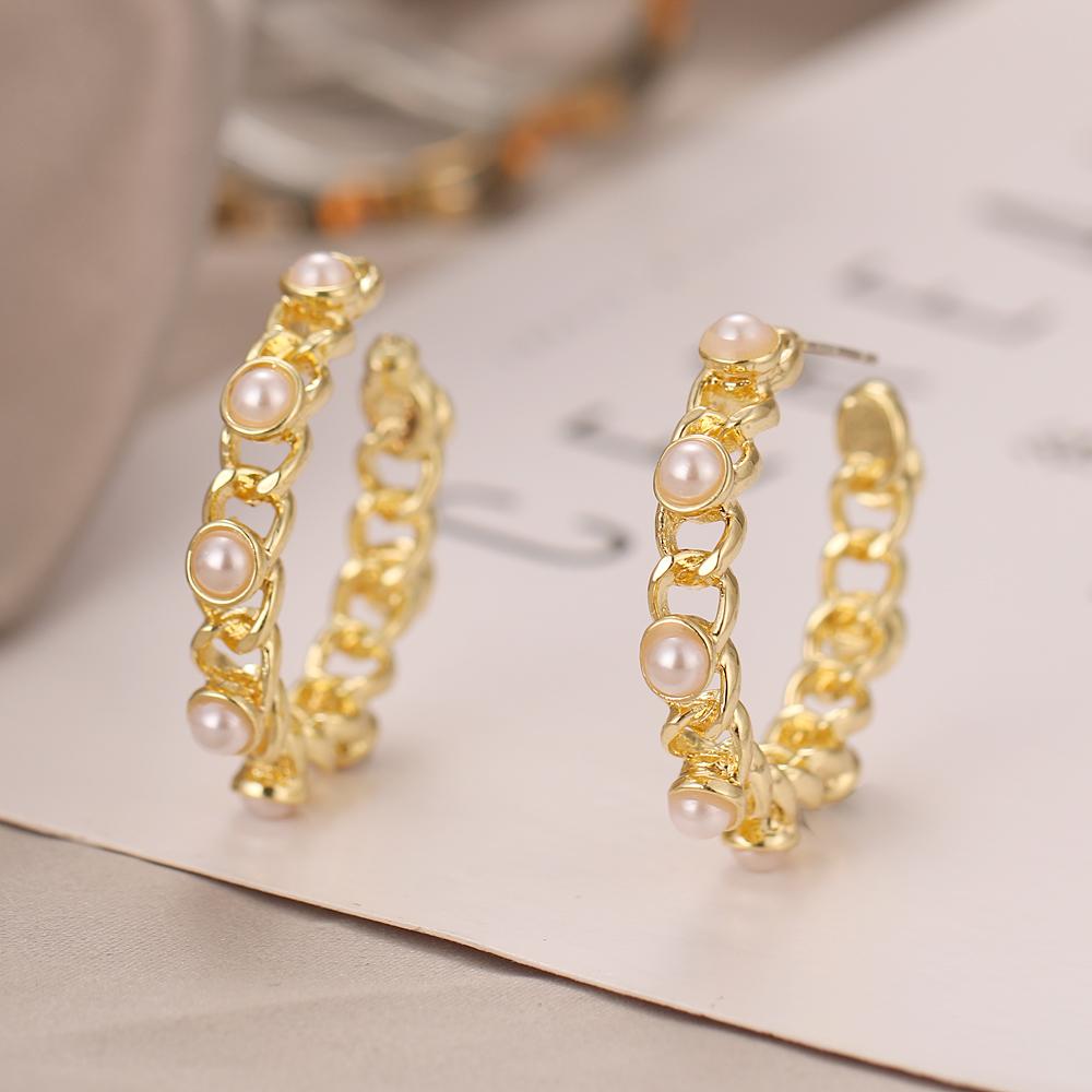 Simple Creative Exaggerated Pineapple Love Heart-shaped Geometric Chain Earrings Women Personality Geometric Girl Earrings