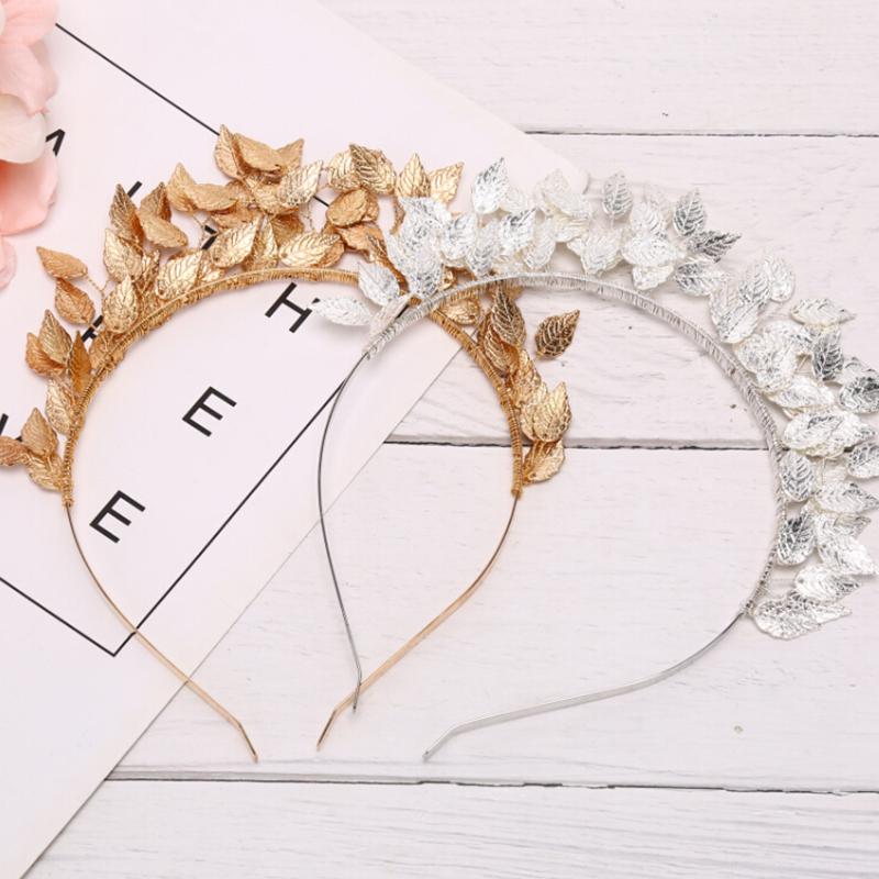 Leaf Hair Silver Gold Metal Tiaras Crowns Hairbands Wedding Hair Jewelry