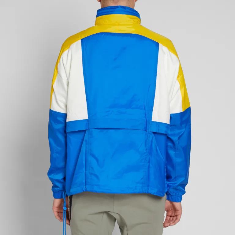 Nike Logo Embroidered Color Block Adjustable Drawstring Hooded Casual Sports Jacket Men Jacket Blue AQ1890-403