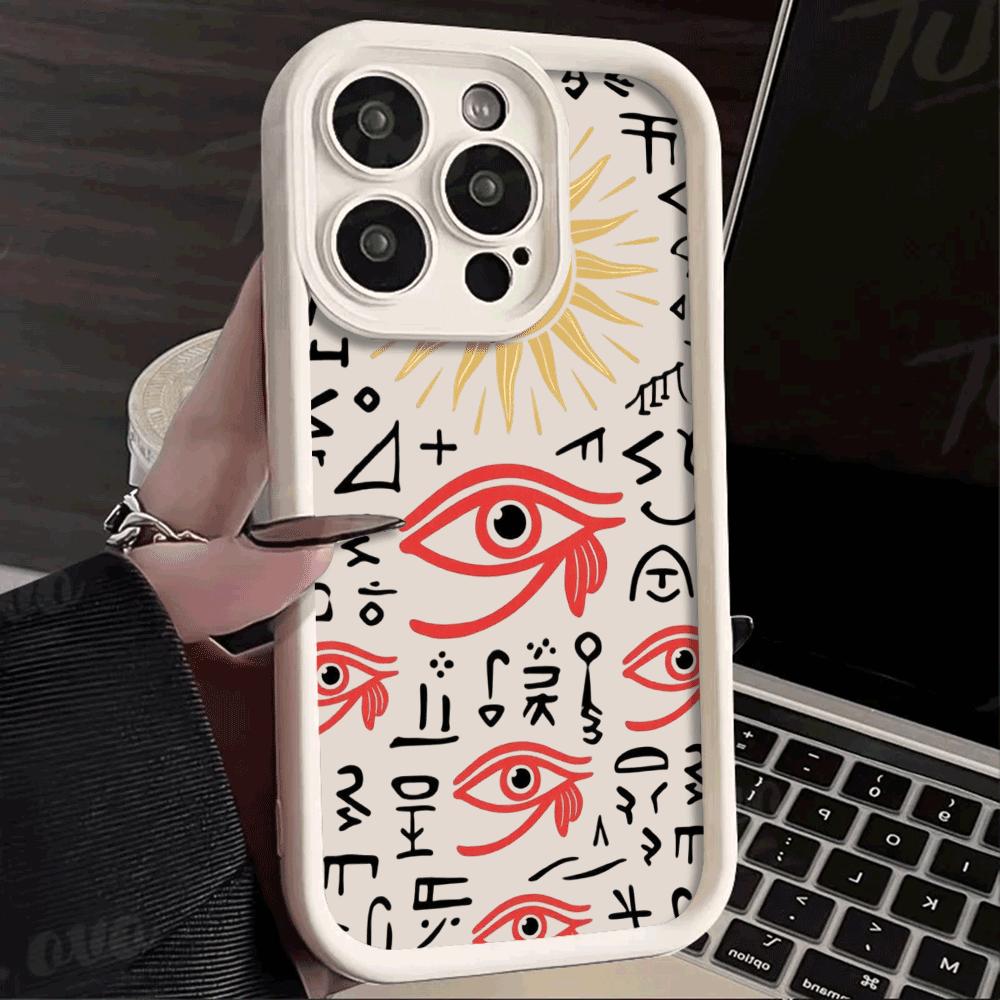 Egyptian Symbols & Sun Soft TPU Phone Case for Xiaomi Redmi Note 14 13 12 11 10 9 8 7 Pro Shockproof Anti-Slip Cover