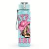 1PC Let's Go Girls Cowboy Hat Pink 750ml Color Plastic Sports Water Bottle Leakproof Flip Straw Lid Suitable for Sports Office Home Use