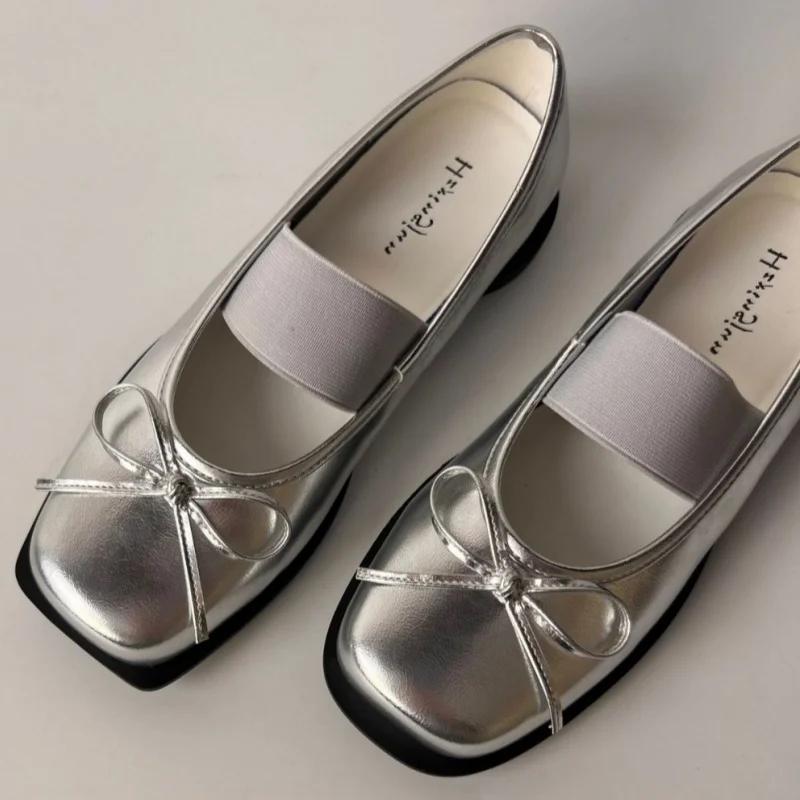 Designer Spring Women Mary Jane Shoes Fashion Square Toe Ladies Comfort Soft Sole Flats Women's Comfort Ballerinas Shoes