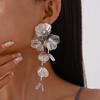 Golden Color Vintage Earrings Hollow Flower Tassel Earrings Elegant Hollow Earrings  Women Jewelry