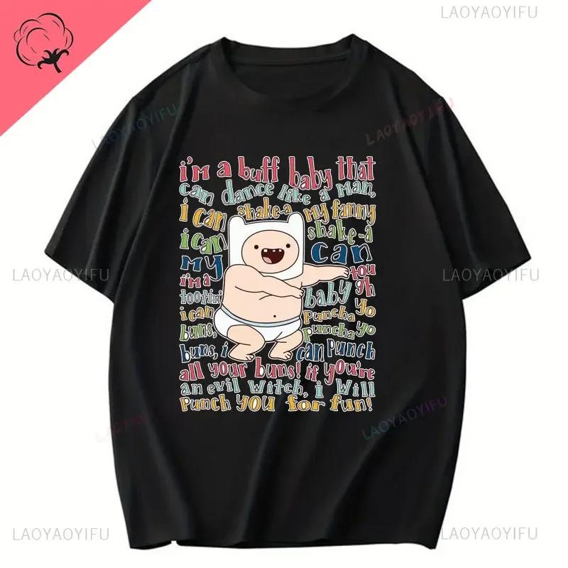 Fashionable Cotton T Shirt Adventure Time Cartoon Printing Shirt for Men Summer Street Wear New Trend Casual Unisex Clothes Tops