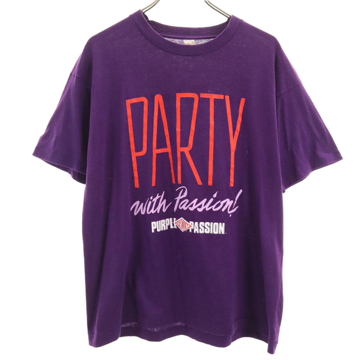 

SCREEN STARS 90-х Старая футболка с коротким рукавом Фиолетовая Одинарная строчка принт на спине Мужская Б/у