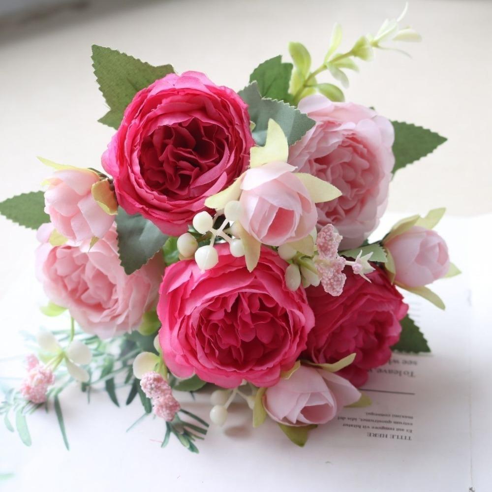 Realistic Touch Artificial Flowers Long Stem Fake Roses Home Wedding Bridal