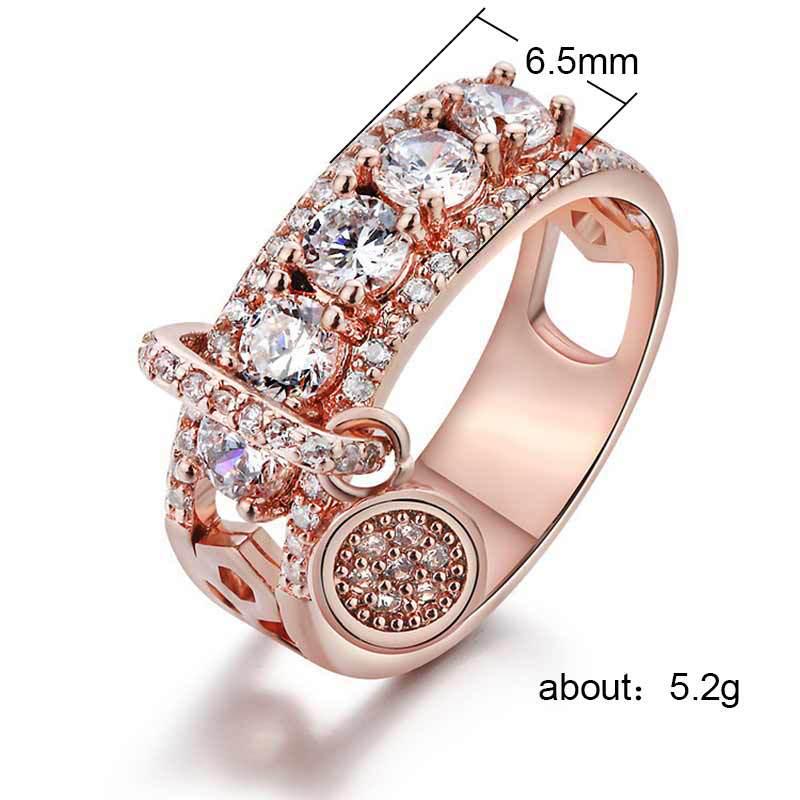 Bague Femme Mode Européenne et Américaine avec Grande Incrustation de Zircon