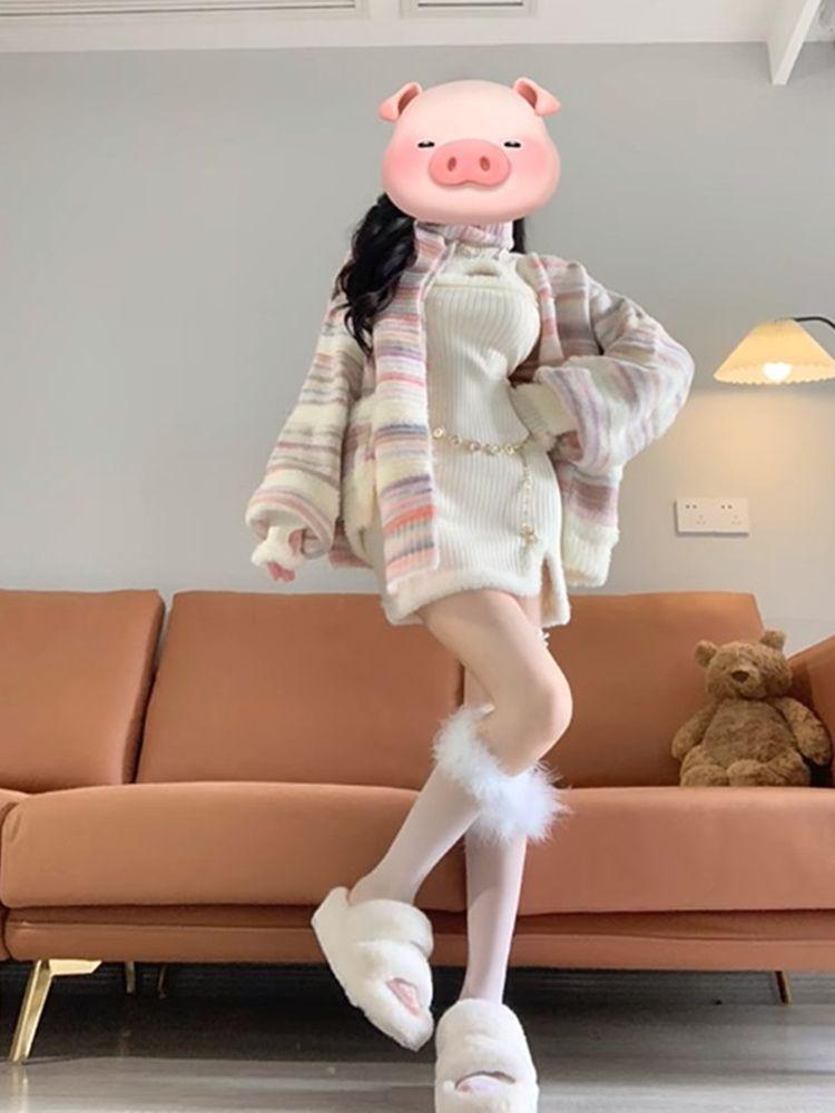 Christmas Clothing Dress in Battle Robe Knit Dress Women's Interior Sweater Hip Hugging Short Skirt