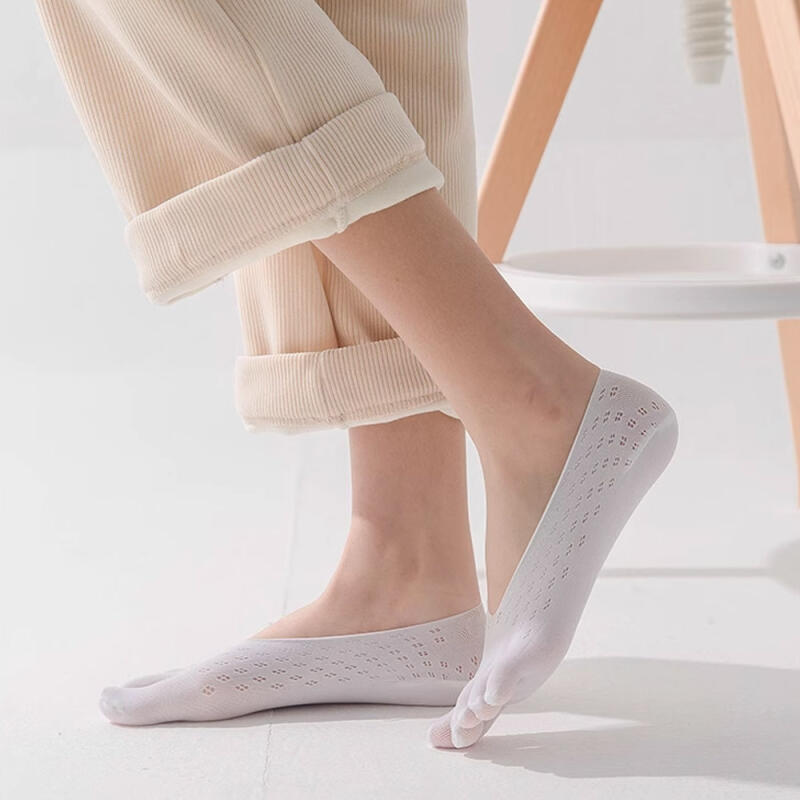 Bian Women's Toe Fake Socks Stockings See-through Slippers