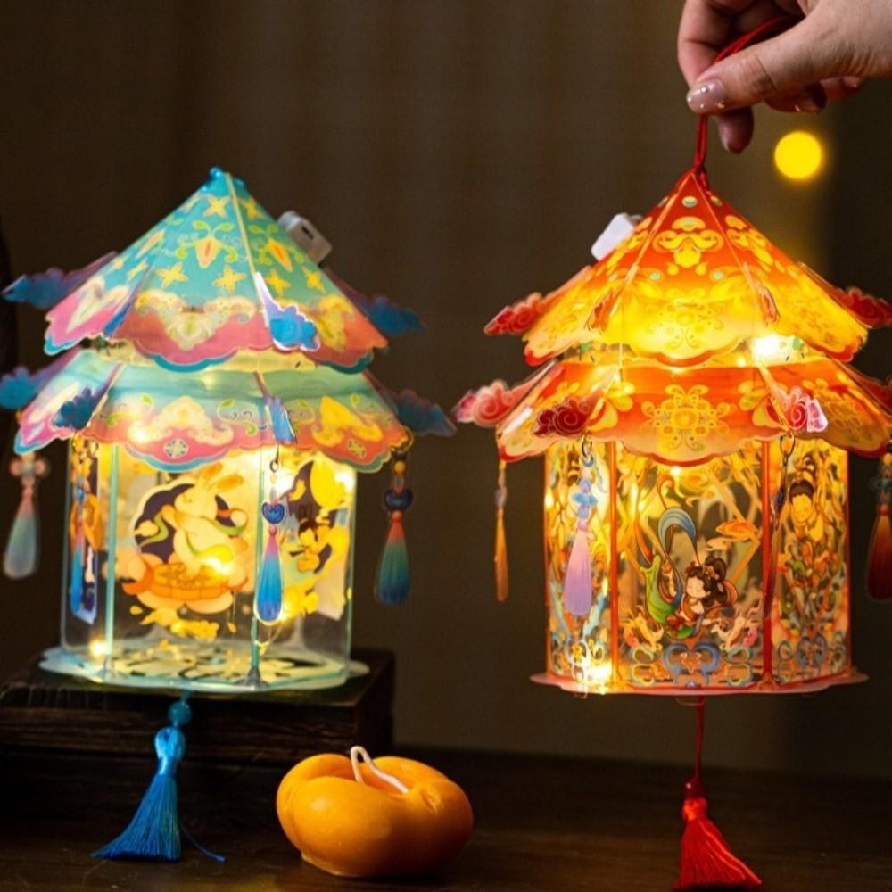 Lightweight DIY Craft Material Kit PVC Handheld Lantern Hanging LED Lantern Spring Festival