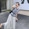 Summer 2025 French-Style Women's Two-Piece Suit: Vest Top & Skirt