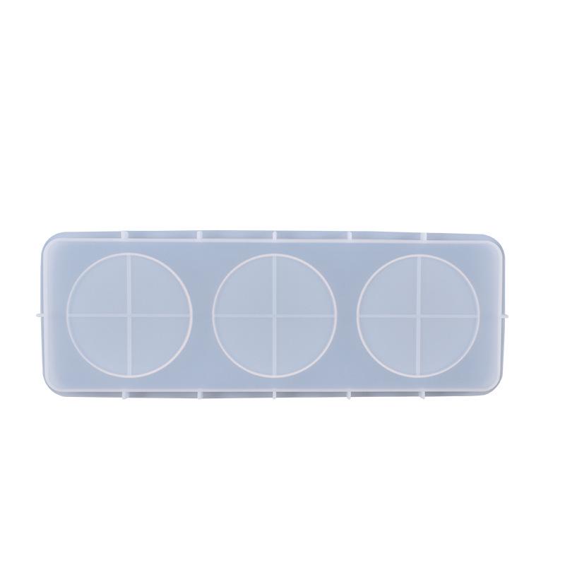 Poppy DIY Three-Grid Wine Bottle & Glass Silicone Coaster Mold