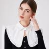 Women's Elegant Turn Down False Collar with Ruffled Trim Decorative Shawl Wrap Scarf Capelet for Dresses Blouse Top