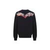 Embroidered Daruma Big M Print Crewneck Sweatshirt Men Sweatshirt Black 2EAHTM1SW332XXCT