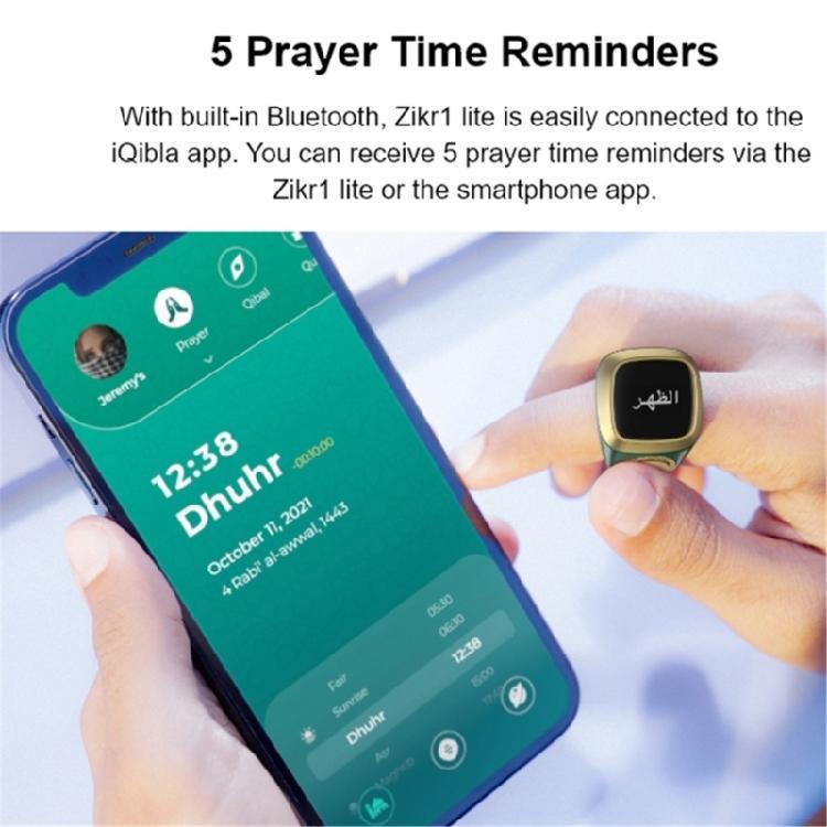 22mm Tasbih Tally Counter Rings for Muslims Bluetooth-compatible Digital Tally Counter Rings 4 Prayer Time