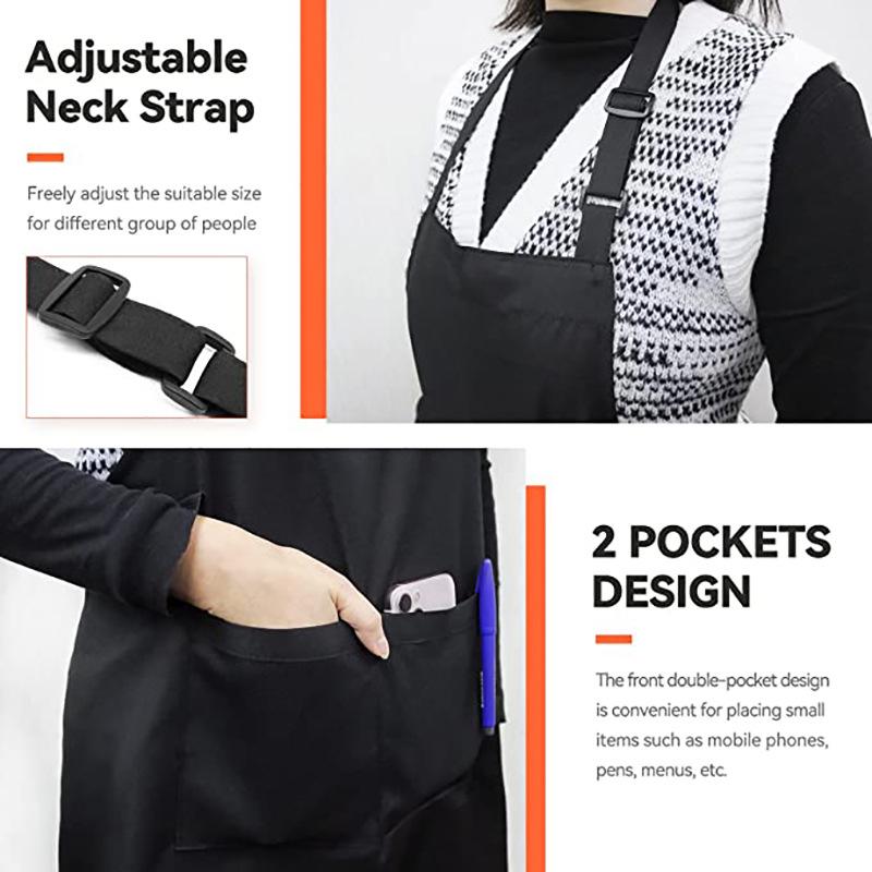 Delantal de Cocina Rayado Halter Unisex para Hogar y Personal de Comedor
