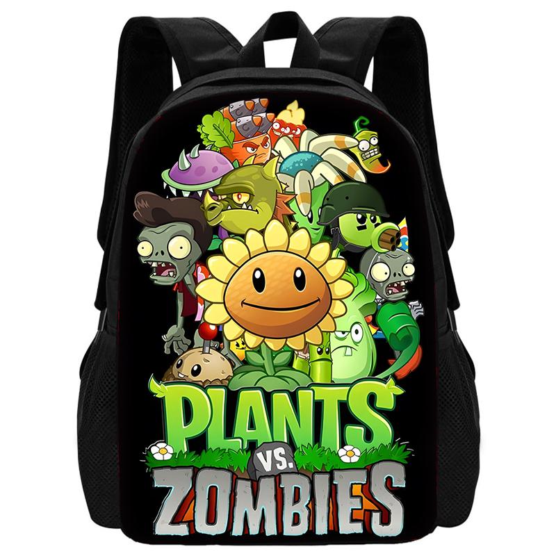 Child Hot Game For P-Plantss Vs Z-Zombiess School Backpack with Lunch Bags ,Pencil Bags ,School Bags for Boys Girls Best Gift