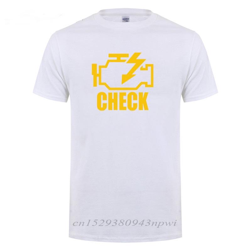 Mechanic Auto Repair Check Engine Light T-Shirt Funny Birthday Gift For Men Daddy Father Husband Short Sleeve Cotton T Shirt Tee
