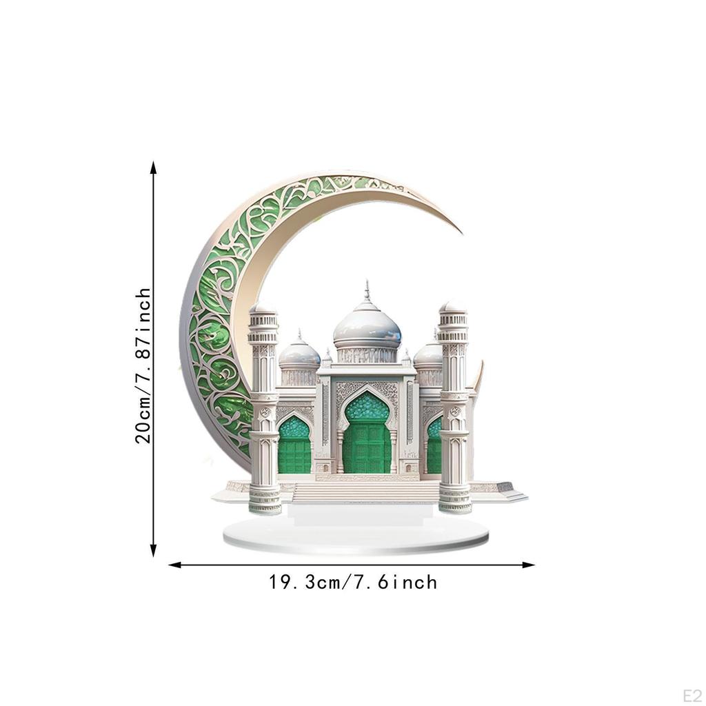 2D Acrylic Moon Castle Pattern Table Sign Desktop Ornament Accessories Multifunctional Waterproof