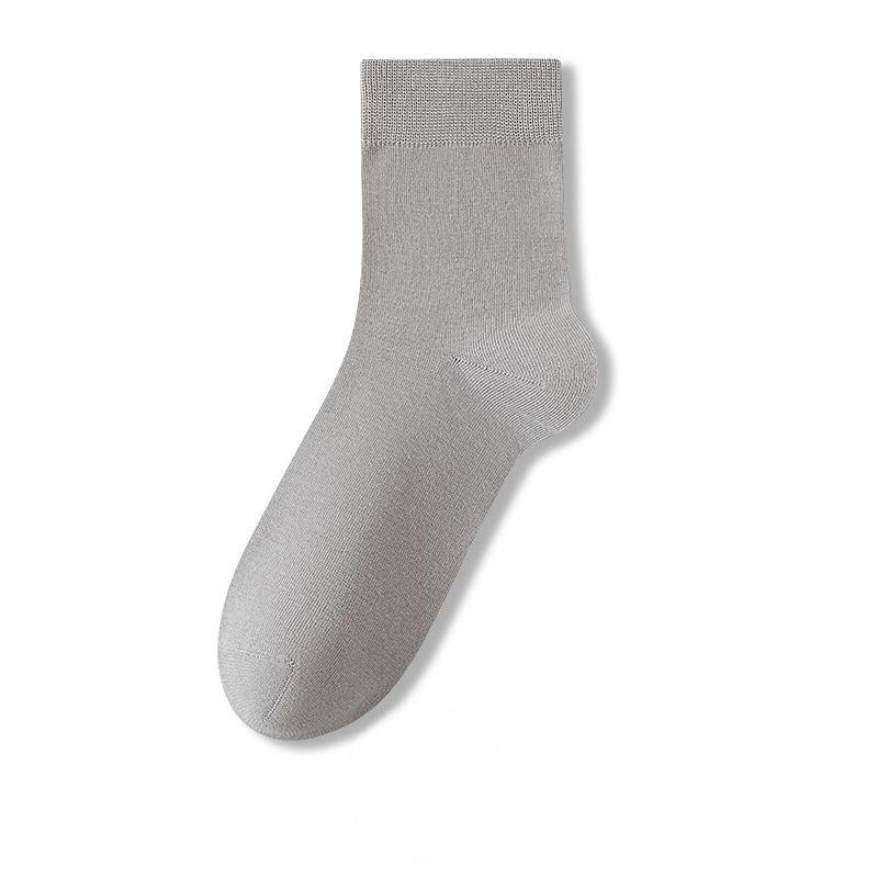 Male Spring and Autumn Business Mesh Eye Pure Cotton Pure Color Antibacterial Deodorant Breathable Tube Socks