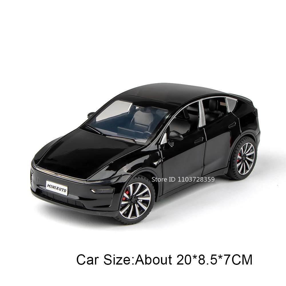 1:24 Model Y Roadster Toy Car Models Alloy Diecast Doors Opened Sound Light Pull Back Exquisite Interior Simulation Vehicle Toys