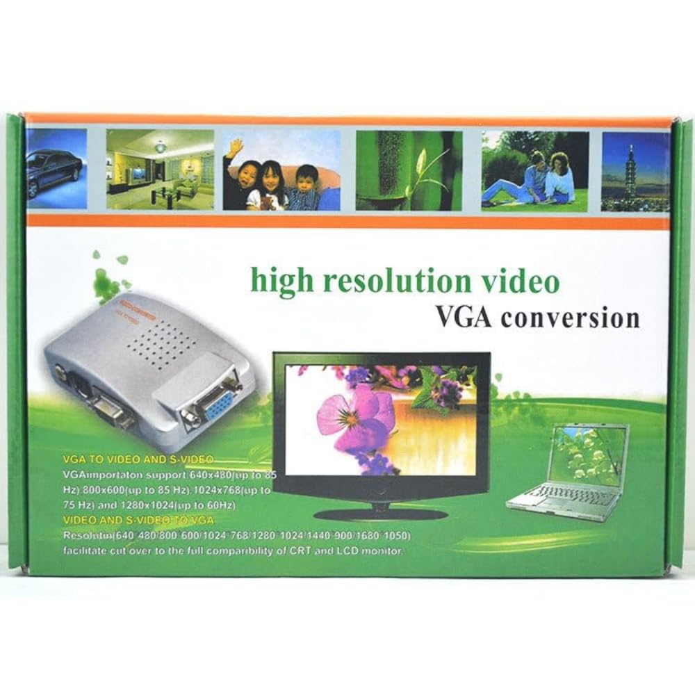 SAIZHUO BNC To VGA To VGA BNC Input To VGA Output for CCTV Camera PC To TV Laptop Monitor Converter for DVR DVD Player Support PAL VGA, S-Video