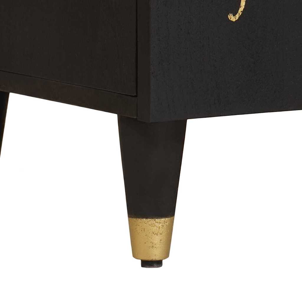 TV Cabinet with Shelf Black 105 x 33 x 46 cm Solid Mango Wood