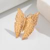 Exaggerated flower temperament imitation pearl finger ring, personalized butterfly metal texture jewelry for women