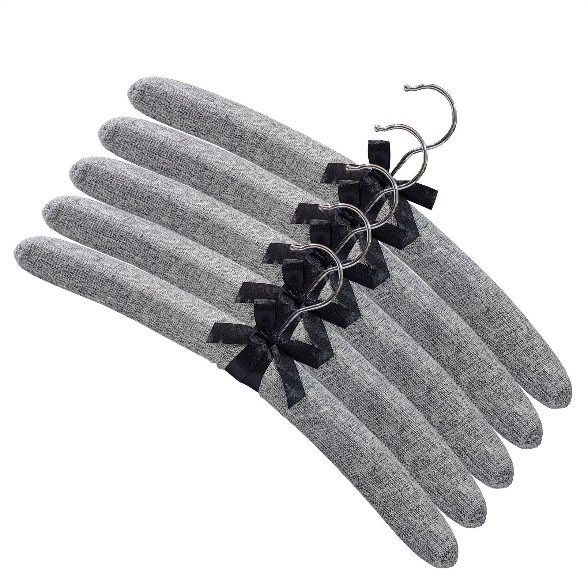 Silk Linen Sponge Hanger Non-marking Anti-shoulder Corner Cotton Clothing Hanger for Coat,Sweater, Wedding, Dresses 38cm