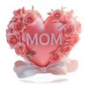 Acrylic 2D Flat Mother Love Sign Waterproof Wear Resistant Mom Tabletop Sign Romantic Heart Shaped Table Ornament