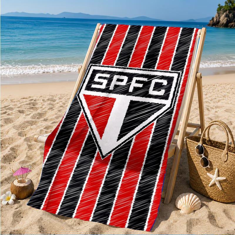 Pau-lo Fc Emblem Printed Microfiber Beach Towel, Soft And Absorbent, Quick-Dry, Ideal for Summer Travel, Beach Essential, Swimming Pool