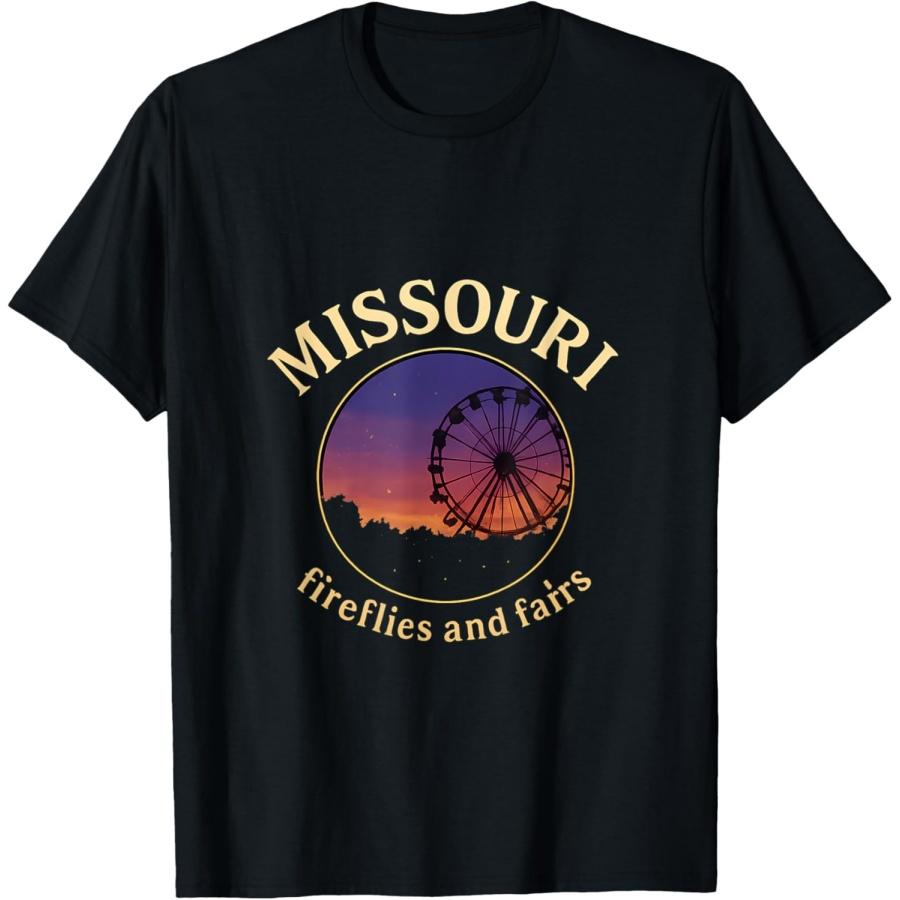 Missouri Local Pride Fireflies & Fairs Ferris Wheel T-Shirt XXXXXL разноцветный