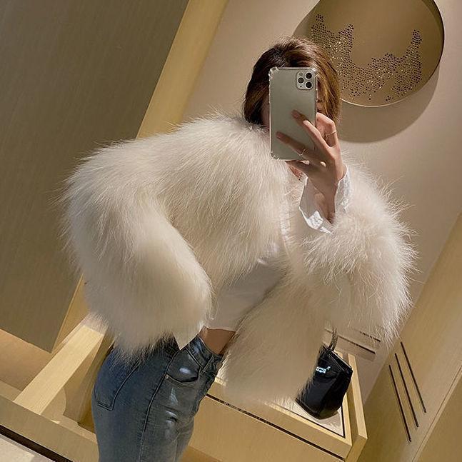 New imitation fur coat, female imitation fox hair, raccoon hair, imitation autumn and winter thickened temperament light