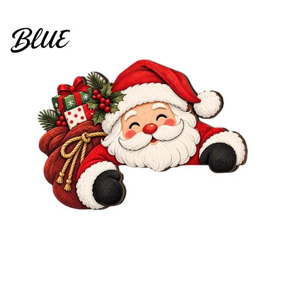 Seasonal Festive Store Display Wooden Christmas Door Topper 2D Flat Santa Claus Elk Snowman Cat Easy Install Frame Decor Corner Sign Funny