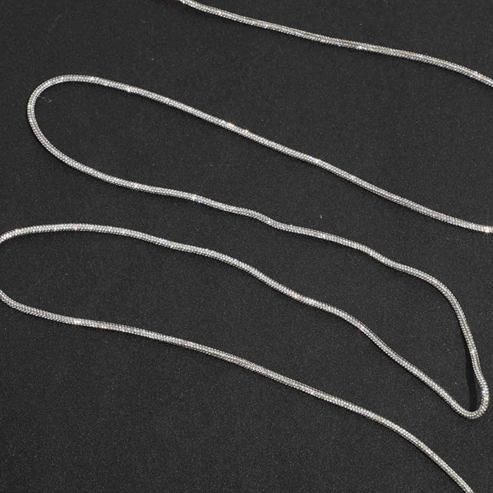 2 Yards Crystal Rhinestones Round Cord Shiny DIY Shoelaces Universal Drawstring  Bag Strap