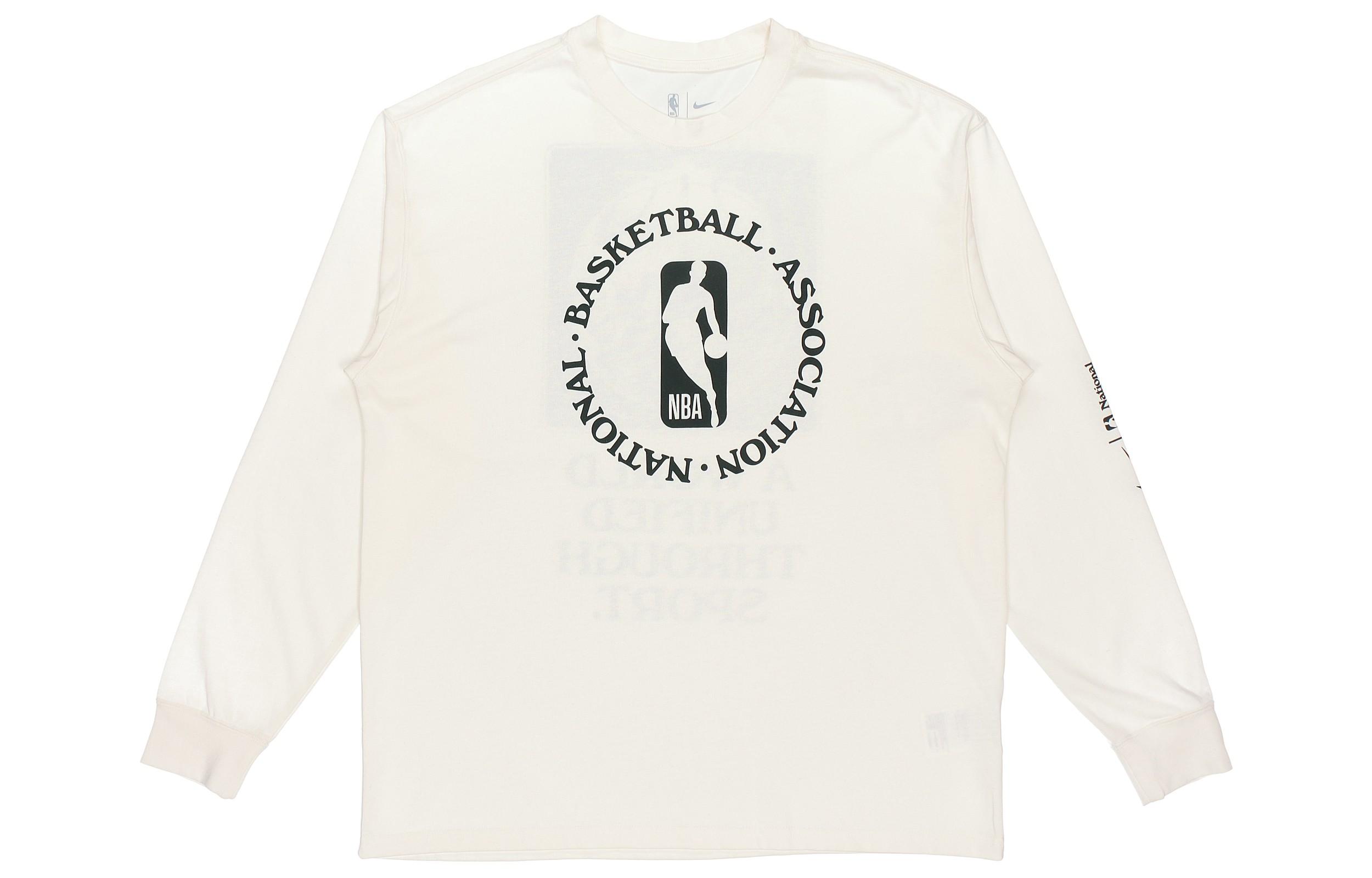 Nike NBA Sweatshirts Men s Ivory Crew Neck Moderate Regular DC1943-910 S