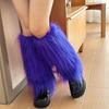 Fashionable Fuzzy Leg Warmers Plush Boot Cuffs Toppers Footless Socks Rainbow Colorful Leg Gaiters for Costume Parties