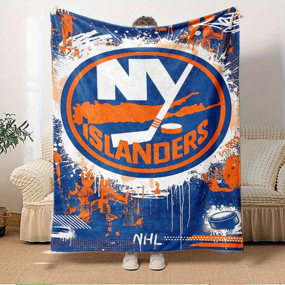 Per Hockey, NY Islanders, NHL, Coperta in Flanella a Tema, Stile Glam, Stampa Digitale, Comfort per Tutte le Stagioni, Coperta Morbida in Flanella Peluche111