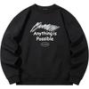 Men's Li-Ning Sweatshirts Unisex Black (Cotton-Fleece Lined-Wrinkle-Resistant-Skin-Friendly-Unisex) Crew Neck