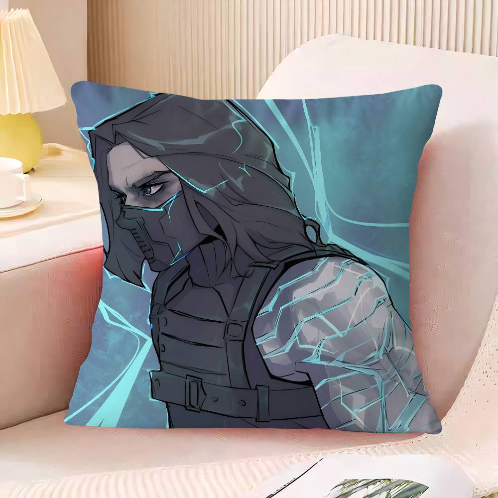 B-Баки Б-Барнс В-Зимний С-Солдат Наволочка Спальня Диван Декоративная Наволочка на Подушку с Молнией Мягкая Наволочка 16x16Inch