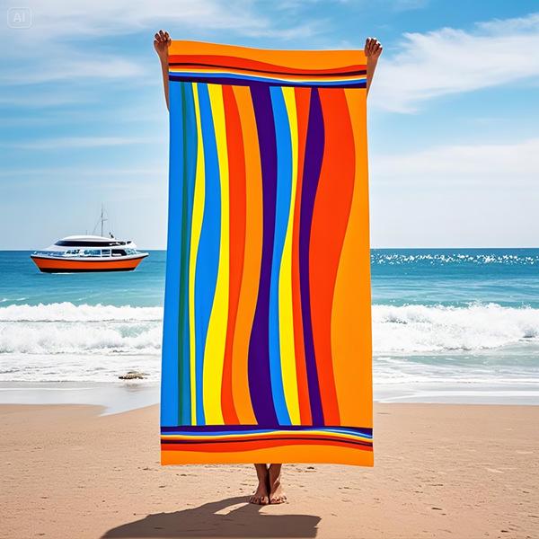 Cross-border Soft Quick-Dry Beach & Sport Towel - Absorbent, Lightweight, Printed Design