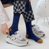Multicolor Striped Casual Women Socks Korean Fashion Retro Harajuku Woman Socks College Style Cotton Girls Students Crew Socks