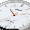 CaSio Men S Quartz Watch White Marble Metal Band Mtp Vt01dm 7a