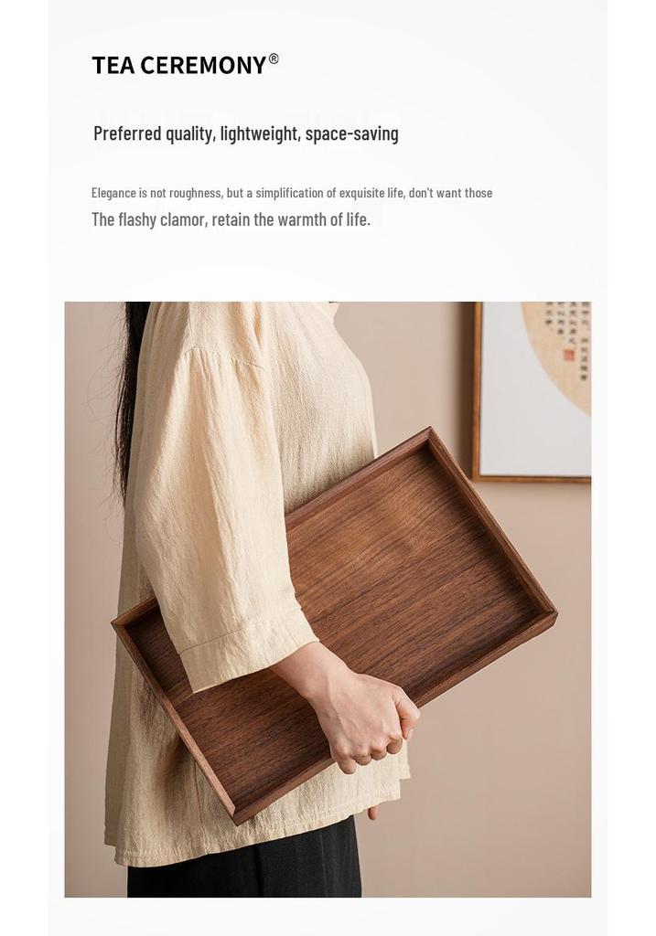 Walnut Wood Chinese Tea Tray and Storage Box