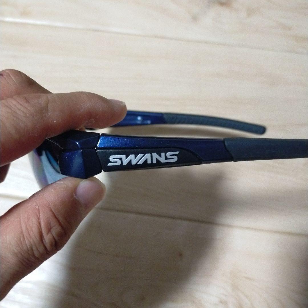 Used SWANS Sports Sunglasses Navy Half Rim