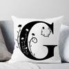 Black And White Letter Pattern Throw Pillow Cover With Short Plush Print For Living Room Sofa Decoration Cushion Cover