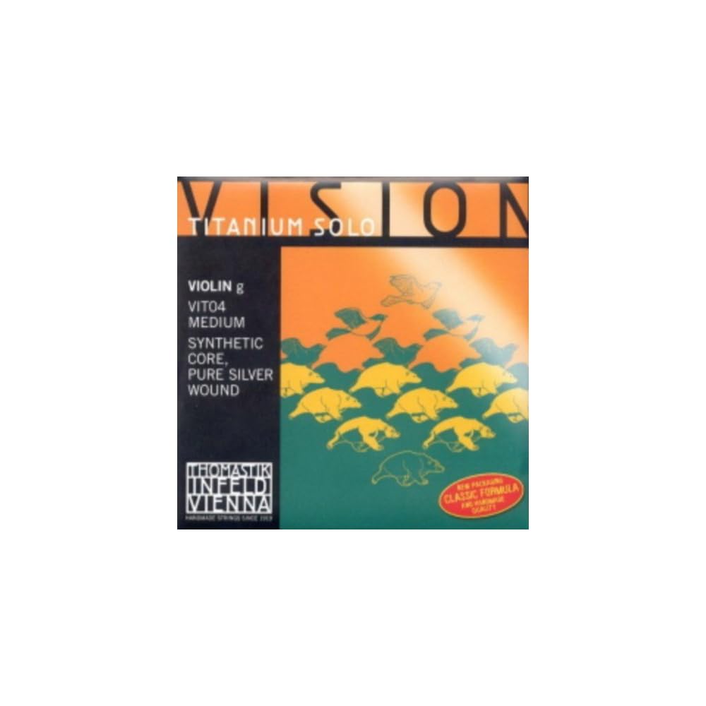 VIOLIN STRING - Thomastik (Vision Titanium/Vit04) (Synthetic Core/Silver Winding) 4 Medium Violin4